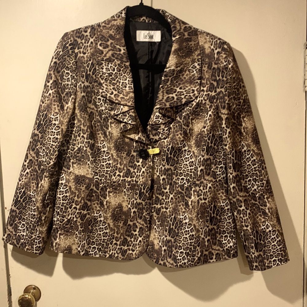 Cheetah Print Fully Lined Lightweight Blazer Jack… - image 1